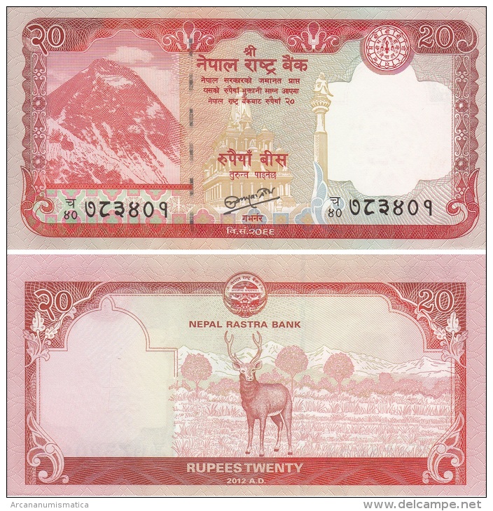 NEPAL 20 RUPIAS 2.012 2012 A.D. (Issued On October 2.013) SC/UNC/PLANCHA   T-DL-10.565 - Nepal