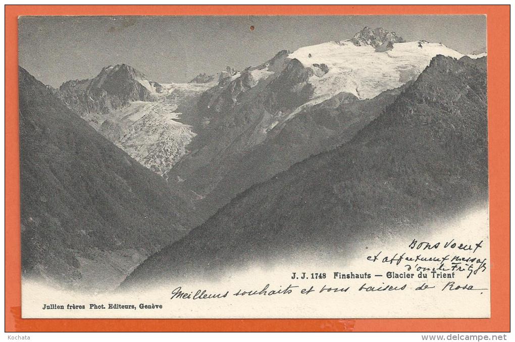 EGG813, Le Glacier Du Trient, Près De Finhaut, 1748, Trou De Punaise, Circulée 1907 - Finhaut