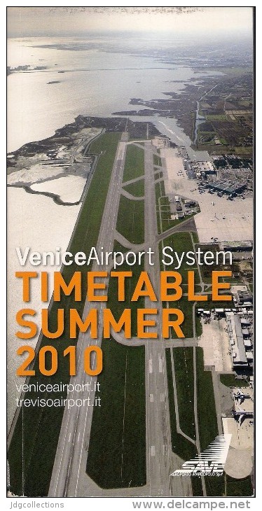 # VENICE AIRPORT TIMETABLE SUMMER 2010 Leaflet Aviation Flight Horaire Flugplan Orario Indicateur Calendario Venezia - Horarios