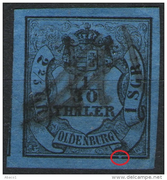 Federzug Auf 1/10 Thaler Blau - Oldenburg Nr. 2 III - Kabinett - Oldenbourg