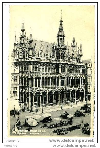 BRUXELLES - Maison Du Roi Et Marché Aux Fleurs Circulée 1954 - Markets