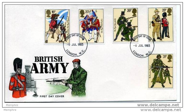 FDC Armée Britannique 1983  Non Adressé - 1981-1990 Em. Décimales