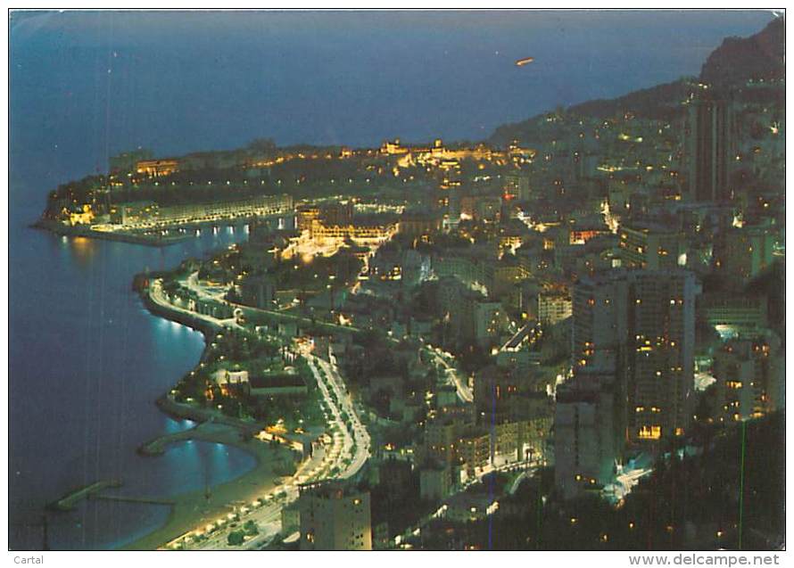 CPM - Principauté De MONACO - Vue Générale La Nuit Sur Monte-Carlo Et Monaco - Multi-vues, Vues Panoramiques