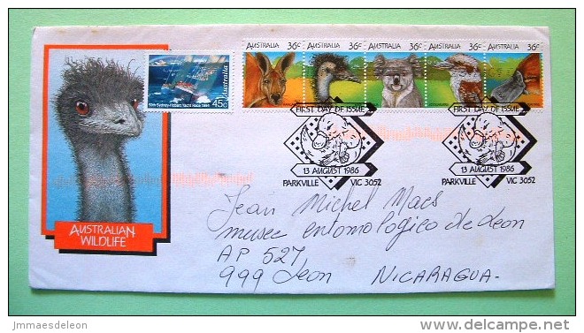 Australia 2010 FDC Cover To Nicaragua - Animals - Platypus Bird Emu - Kangaroo - Ships Yacht Race - Lettres & Documents