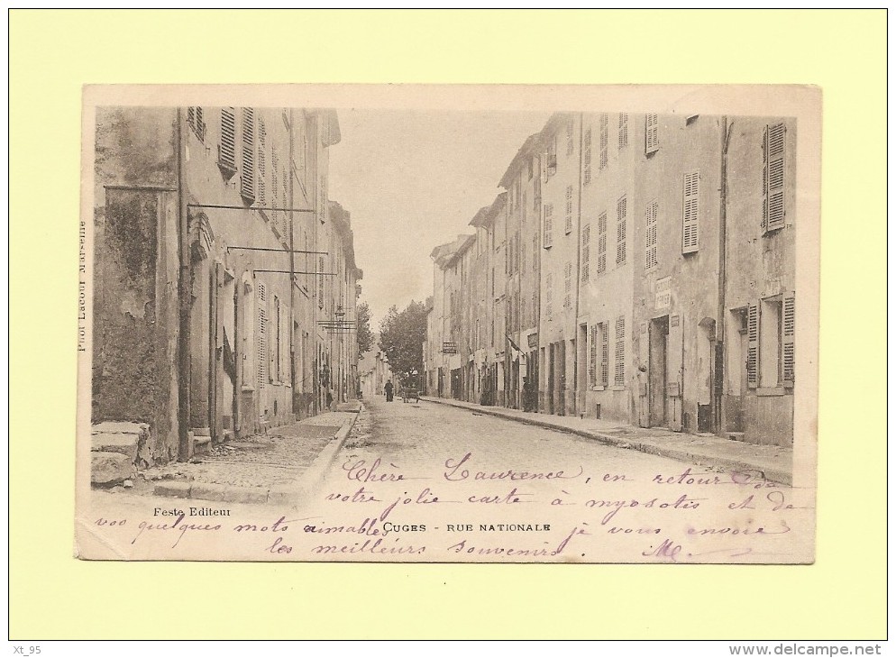 Cuges - Rue Nationale - Petit Pli Coin Inf Gauche - Other & Unclassified