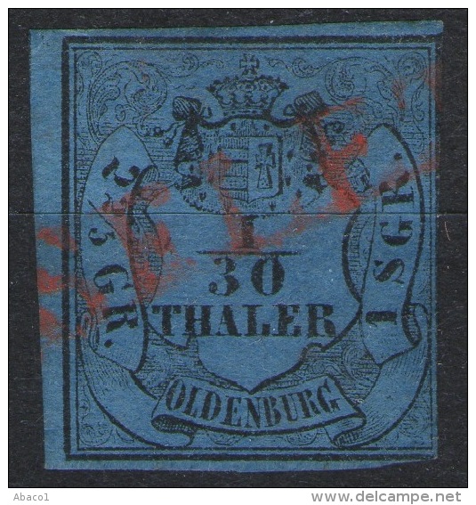 Einzeiler Elsfleth In Rot Auf 1/10 Thaler Blau - Oldenburg Nr. 2 I - Pracht - Geprüft BPP - Oldenburg