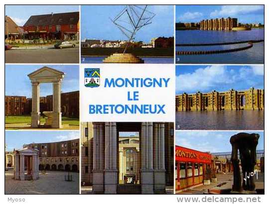 78 MONTAGNY LE BRETONNEUX Centre Commercial La Mare Caillon, Le Montagny, Sculpture De Vanthienn Viaduc Arcades Du Lac - Montigny Le Bretonneux