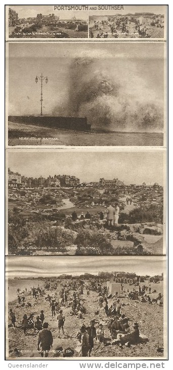 Portsmouth And Southsea 1930's 6 Picture Lettercard  Used To Australia Front & Back Shown - Portsmouth