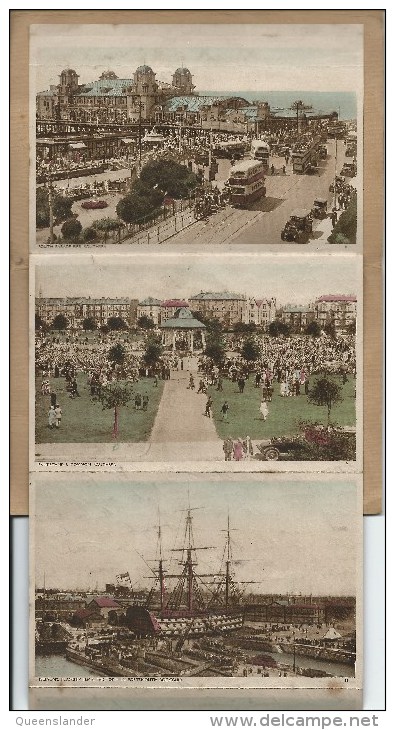 Portsmouth And Southsea 1930´s 6 Picture Colour Lettercard  Used To Australia Front & Back Shown - Portsmouth