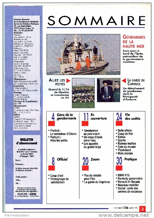 Gendarmerie B - Dossier Gendarme De La Haute Mer - Bateau - Marine - Gendarmerie Maritime - Voir Extraits Militaria - Polizei