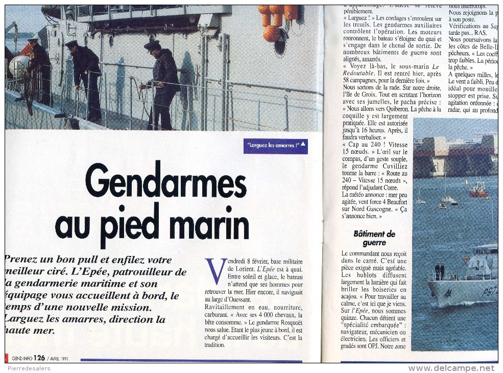 Gendarmerie B - Dossier Gendarme De La Haute Mer - Bateau - Marine - Gendarmerie Maritime - Voir Extraits Militaria - Polizei