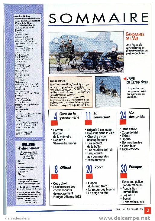 Gendarmerie B - Dossier Gendarme De L' Air - Aviation Avion Base Aérienne - Voir Sommaire Et Extraits - Militaria - Polizei