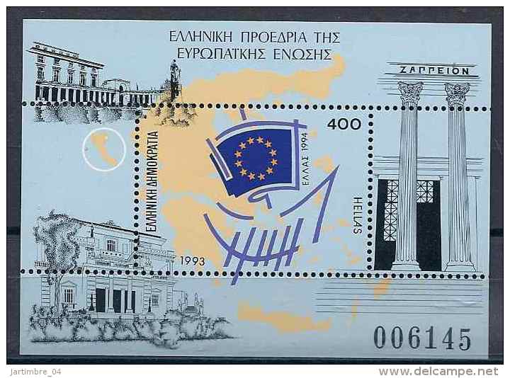 1993 GRECE BF 11** Europe - Blocs-feuillets