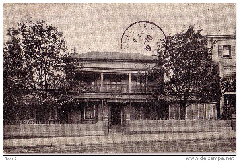 AUSTRALIE - NEW SOUTH WALES 30-8-1909 + CACHET SYDNEY - CARTE POSTALE POUR LA FRANCE. - Storia Postale