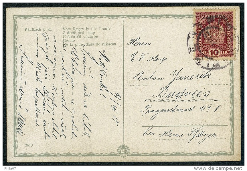 Kaulbach, H. - Vom Regen In Die Traufe  ------- Postcard,traveled - Kaulbach, Hermann