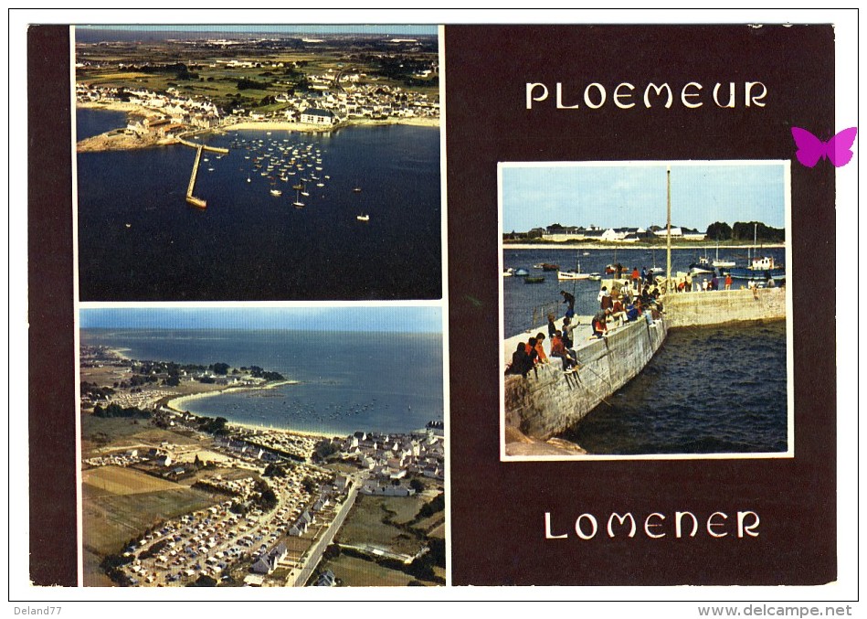 PLOEMEUR  LOMENER - Multivues - Le Port . Le Camping Et La Digue - Ploemeur