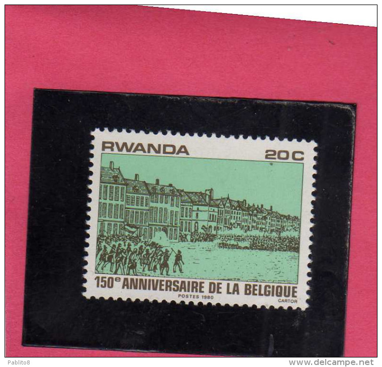 REPUBLIQUE RWANDAISE RWANDA 1980 150th ANNIVERSARY INDEPENDENCE BELGIUM  INDIPENDANCE BELGIQUE ANNIVERSARIO BELGIO MNH - Nuovi