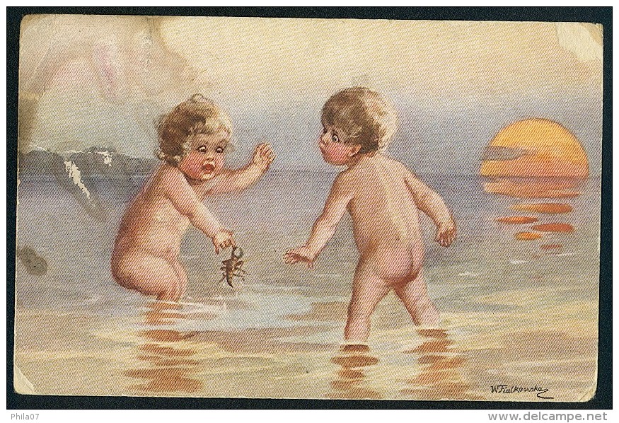 Fialkowska, W. - Boy,girl In See ------- Postcard Traveled - Fialkowska, Wally