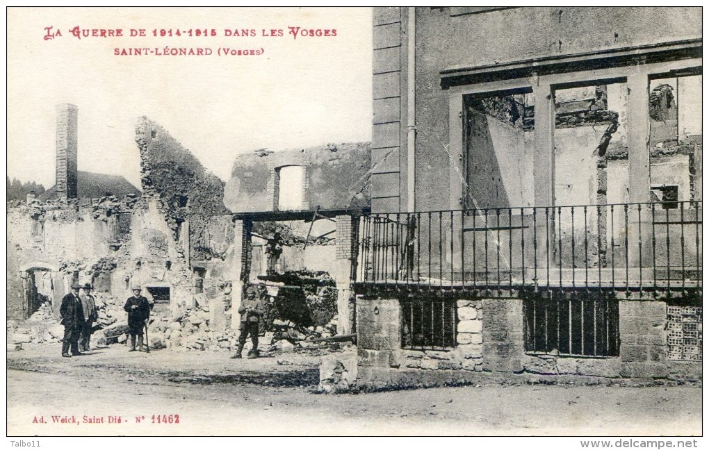 Saint Léonard - Le Centre Du Village Incendié Pendant Combats 1914 Autour De Saint Dié - Remiremont