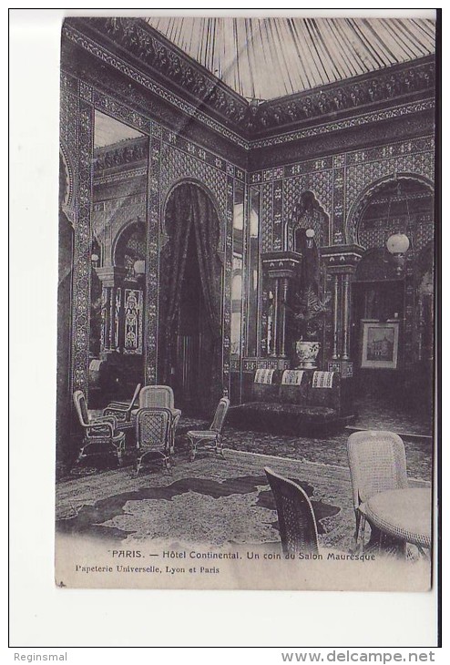 Paris, Hôtel Continental, Un Coin Du Salon Mauresque Ca 1910 - Sonstige & Ohne Zuordnung