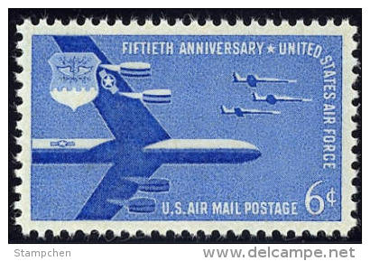 1957 USA Air Mail Stamp Sc#c49 Post Aircraft Airplane Plane Air Force B-52 Stratofortress Martial - 2b. 1941-1960 Unused