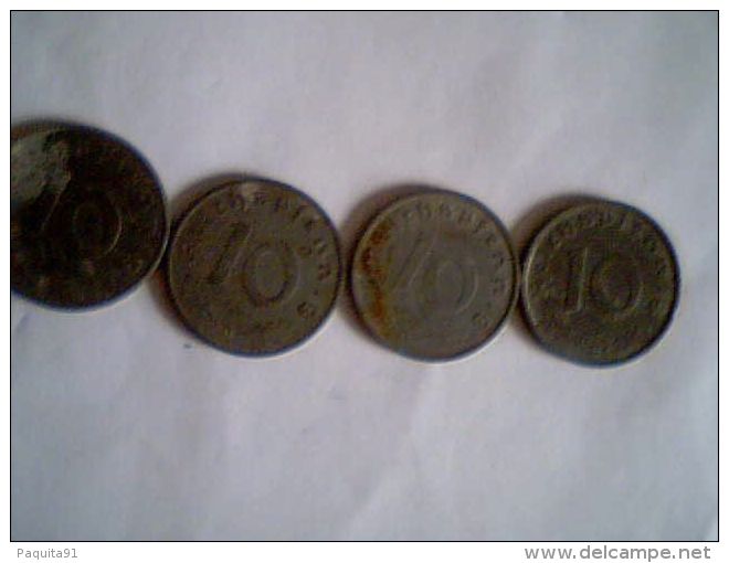 Lot De 4*10 Pfennigs , Allemagne, 1941 - 10 Reichspfennig