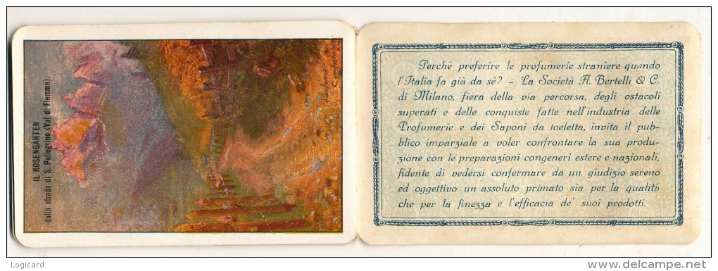 ALMANACCO - IL LAGO DI CAREZZA VAL DI FASSA - PROFUMO CELESTE DI BERTELLI 1921