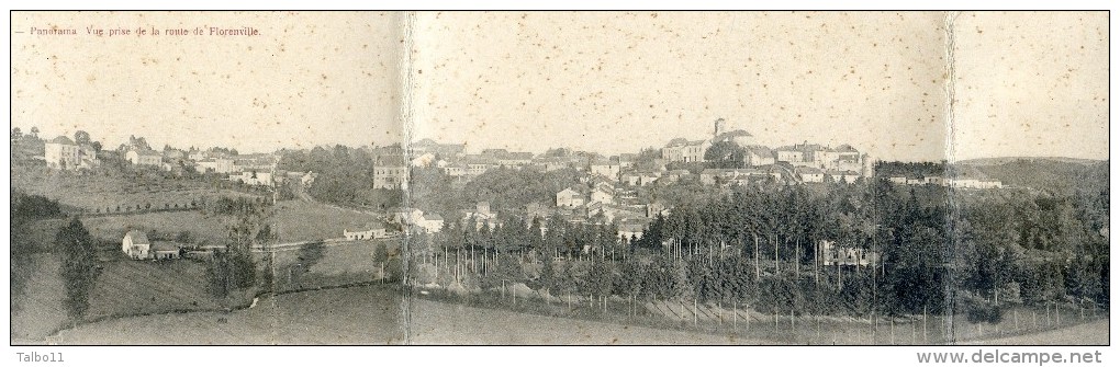 Carte Triple - Neufchateau - Panorama - Vue Prise De La Route De Florenville - Neufchâteau