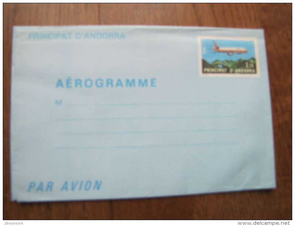 3.70 Francs Aérogramme Andorre Airbus A 310 Neuf - Entiers Postaux & Prêts-à-poster