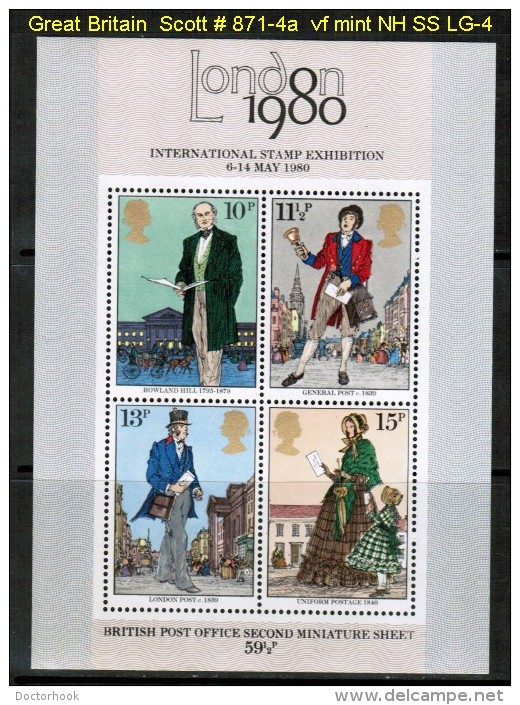 GREAT BRITAIN    Scott  # 871-4a**  VF MINT NH Souvenir Sheet - Blocchi & Foglietti