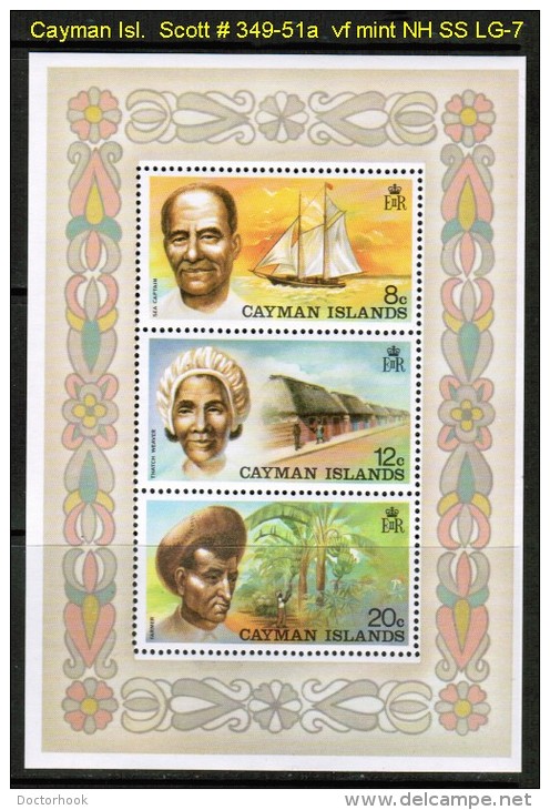 CAYMAN ISLANDS    Scott  # 349-51a**  VF MINT NH Souvenir Sheet - Caimán (Islas)