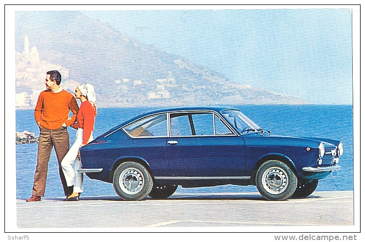 FIAT 850 Coupé Postcard At Riviera Printed In Torino C. 1965 - Passenger Cars