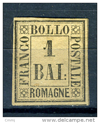 1859 - Antichi Stati - Romagne -   Sass. Nr. 2 - MLH (*) Linguellato - (Signed BIONDI) - € 100.00 (N001...) - Romagne