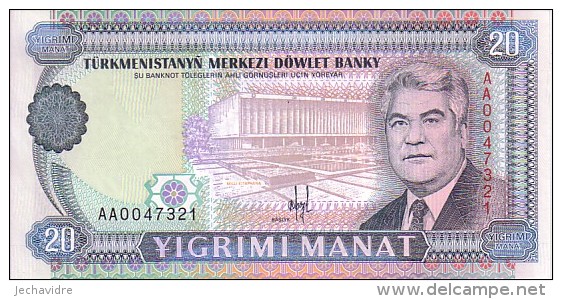 TURKMENISTAN  20 Manat  Emission De 1993    Pick 4 A     ***** BILLET  NEUF ***** - Turkménistan