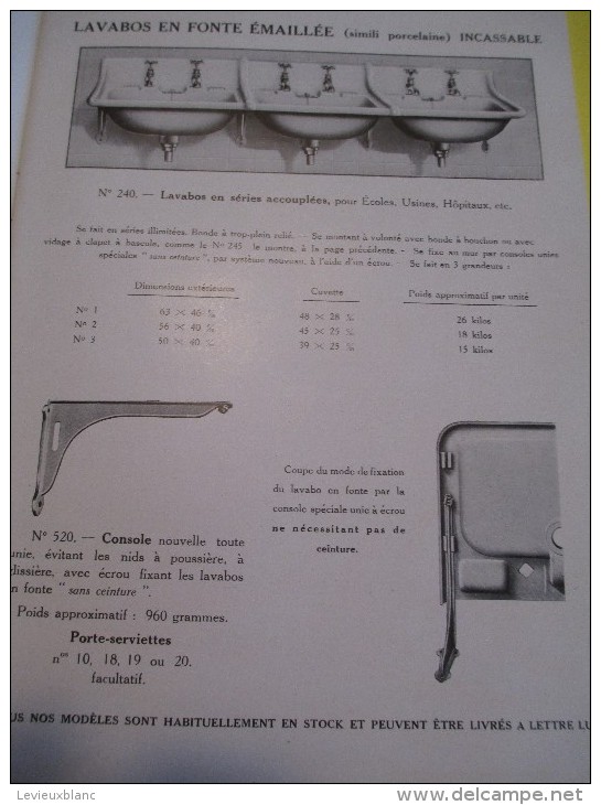 Appareils Sanitaires/ Compagnie Anglaise/The Paris Earthenware C° Ltd/INVICTA/1930        CAT52 - Catalogus