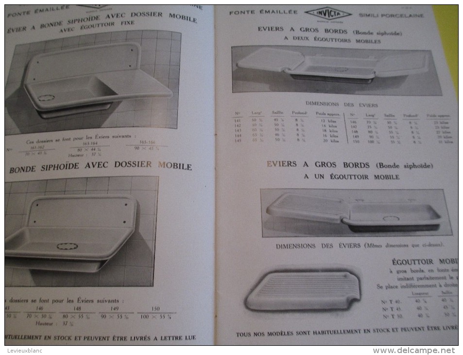 Appareils Sanitaires/ Compagnie Anglaise/The Paris Earthenware C° Ltd/INVICTA/1930        CAT52