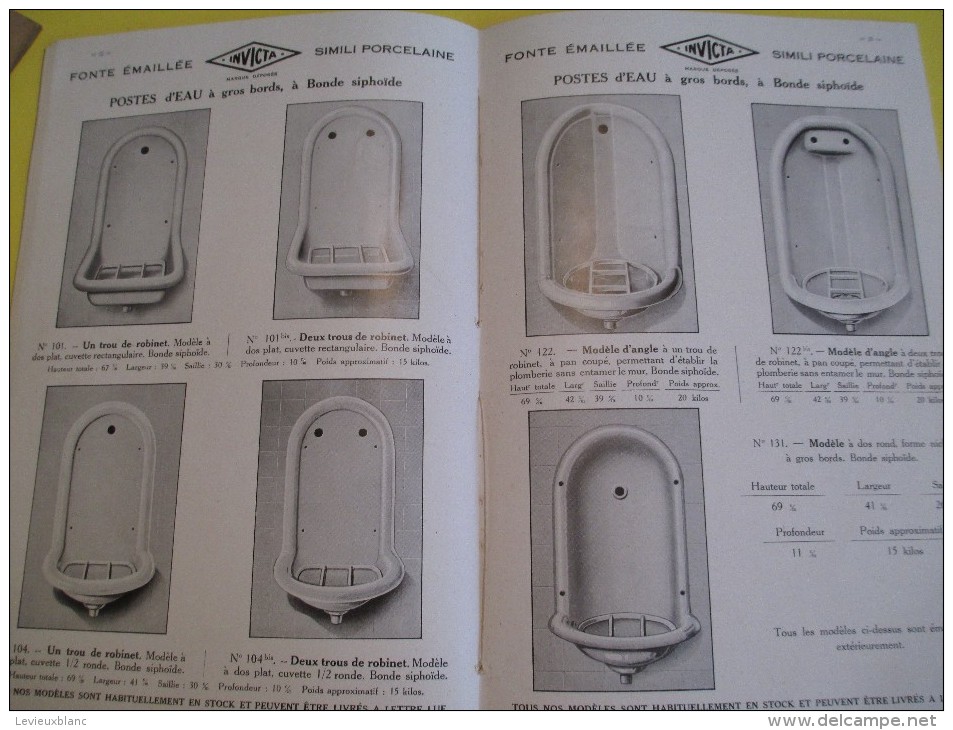 Appareils Sanitaires/ Compagnie Anglaise/The Paris Earthenware C° Ltd/INVICTA/1930        CAT52