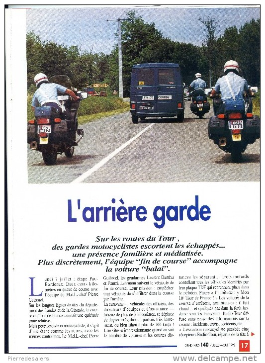 Gendarmerie B - Dossier Tour De France 1992 Cycliste - Garde Gendarme  Protection Itinéraire - Voir Extraits - Militaria - Police & Gendarmerie