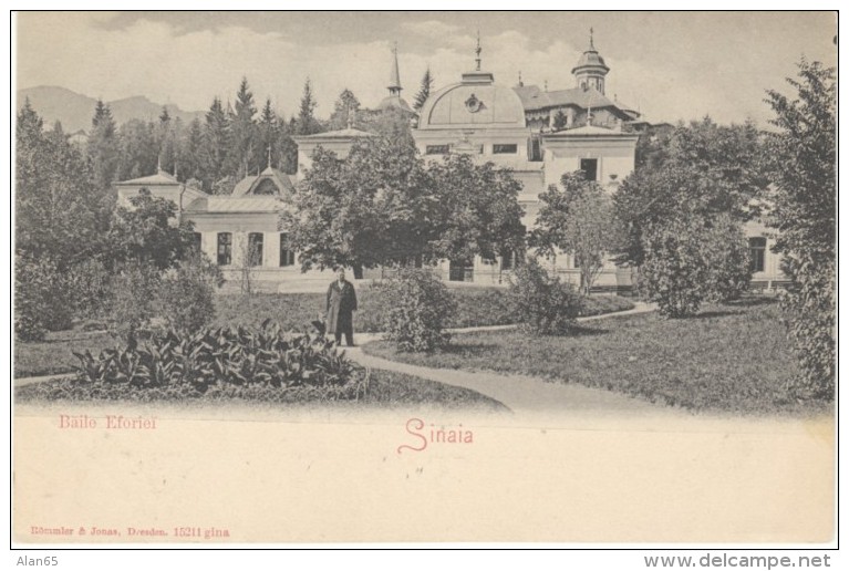 Sinaia Romania, Baile Eforiei Famous Building Architecture, C1900s Vintage Postcard - Romania
