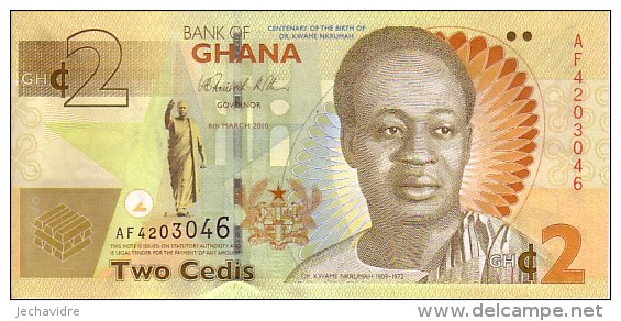 GHANA   2 Cedis  Daté Du 6 Mars 2010     ***** QUALITE  XF + ***** - Ghana