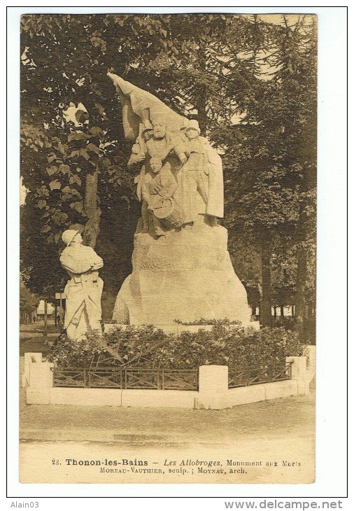 THONON-LES-BAINS - Les Allobroges - Monument Aux Morts - N° 28 Librairie Pélissier - Thonon-les-Bains