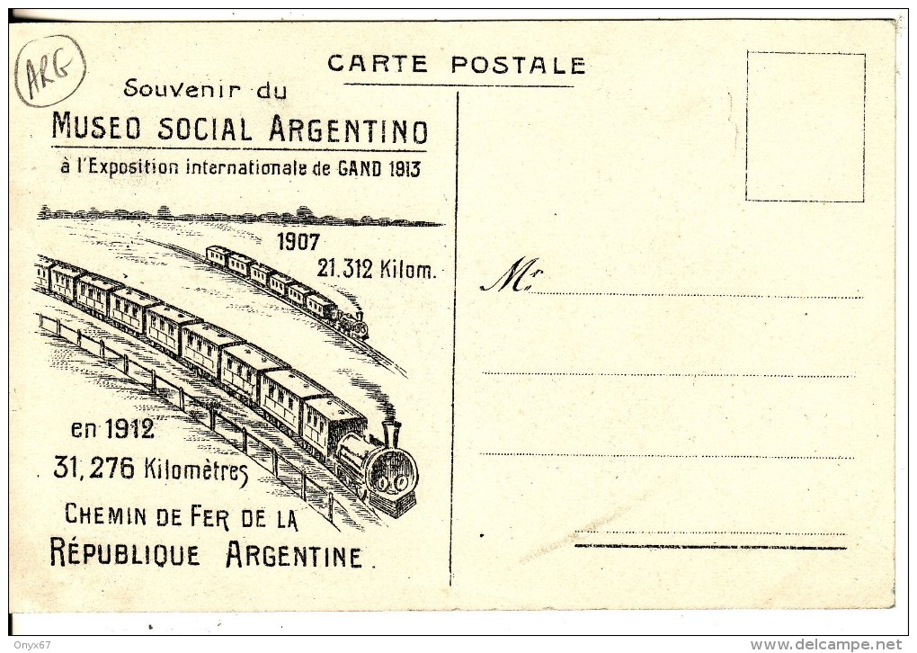 BAHIA BLANCA (Argentina) Publicité Museo Social Argentino Expo Gand 1913-Chemin De Fer-TRAIN-République Argentine - Argentinien