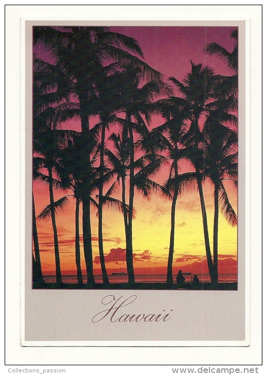 Cp, Etats-Unis, Hawaï, Sunset In Hawaiian Skies, Voyagée 1986 - Autres & Non Classés