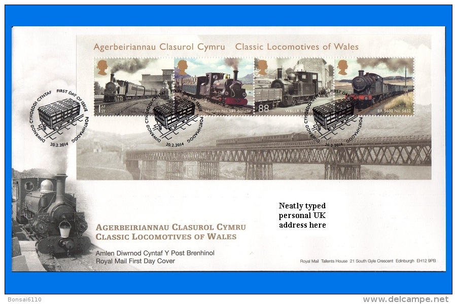 GB 2014-0007, Classic Locomotives Of Wales, FDC Porthmadog SHS - 2011-2020 Dezimalausgaben