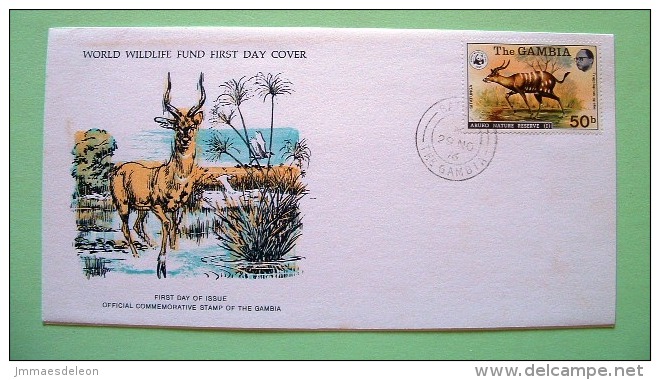 Gambia 1976 FDC Cover - WWF Antelope Gazelle Tragelaphus - Gambie (1965-...)