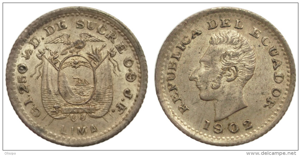 1/2 Decimo 1902/802 (Ecuador) Silver - Ecuador