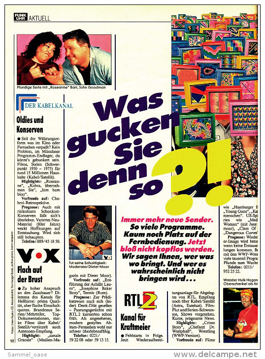 FUNK UHR  -  Das Fernseh-Magazin Nr. 15 Vom 8.4.1993  -  Mit : Tatort Roswitha Schreiner  - - Film & TV