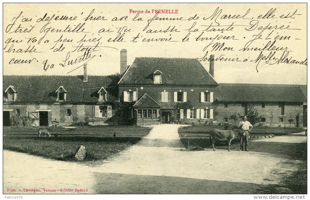 En EURE Ferme De FRENELLE Fermier Ane Mouton Ecrit De GUITRY Cachet Postal De Saussay La Vache Ou Campagne A Identifier - Autres & Non Classés