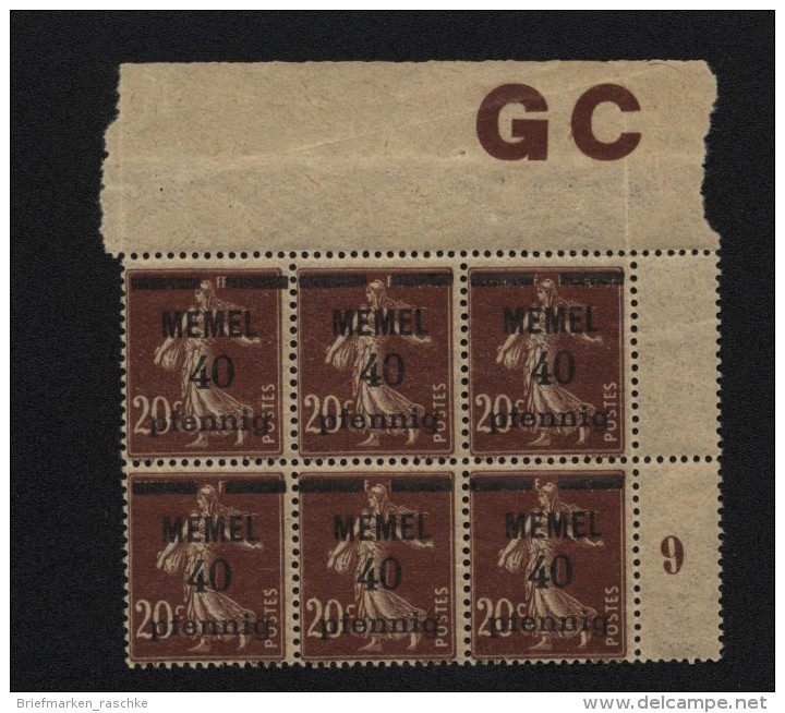 Memel,22b,OR 6er Block,xx  (4870) - Klaipeda 1923