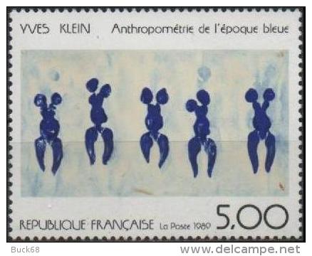 FRANCE Poste 2561 ** Tableau De Yves KLEIN : Anthropométrie De L´époque Bleue Peintre Peinture Paint Mahler - Unused Stamps